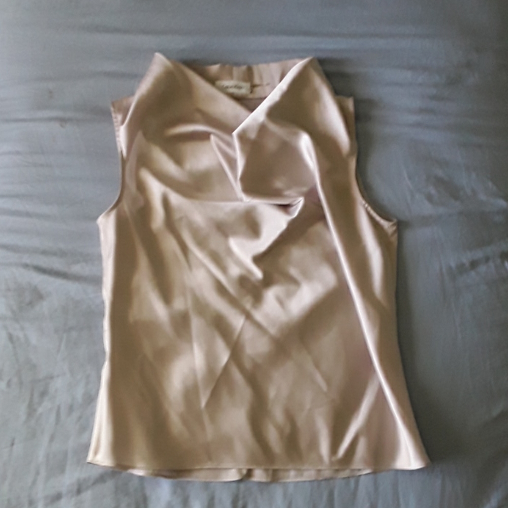 Calvin Klein Silk Wrap-Neck Top